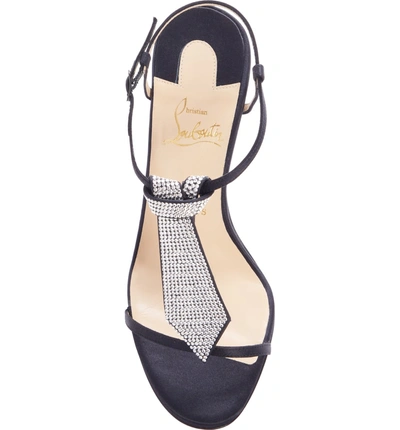 Shop Christian Louboutin T Cab Tie Embellished Sandal In Black/ Silver