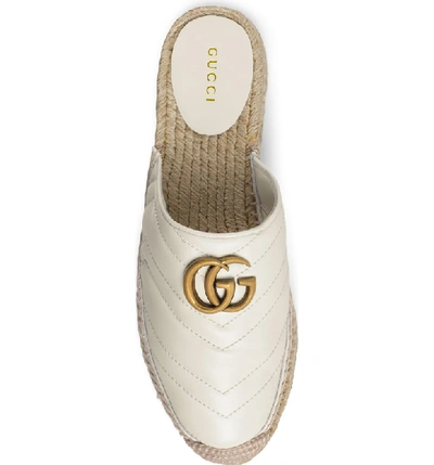 Shop Gucci Pilar Platform Espadrille Mule In White Leather