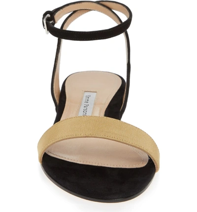Shop Emme Parsons Martina Ankle Strap Flat Sandal In Black/ Gold Ribbon