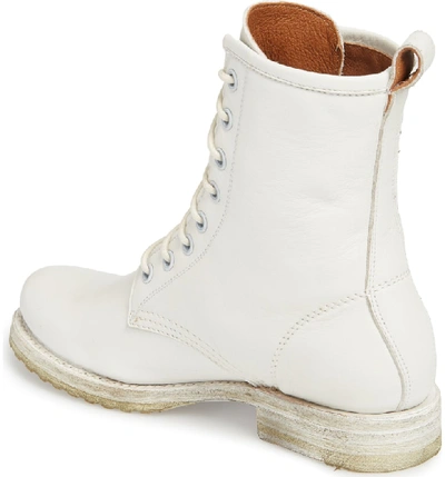 Shop Frye Veronica Combat Boot In White Leather