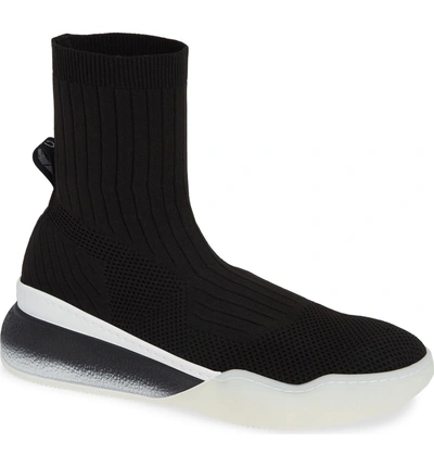 Shop Stella Mccartney Slip-on Sock Sneaker In Black/ White