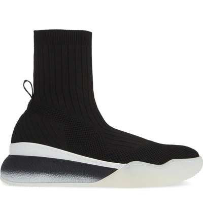 Shop Stella Mccartney Slip-on Sock Sneaker In Black/ White