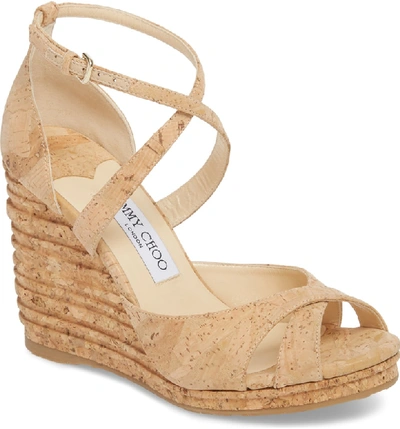 Shop Jimmy Choo Alanah Espadrille Wedge Sandal In Natural