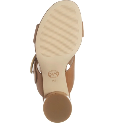 Shop Michael Michael Kors Estelle Wide Strap Sandal In Acorn Vachetta Leather
