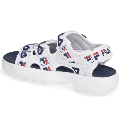 Shop Fila Disruptor Sandal In White/  Navy