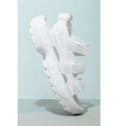 Shop Fila Disruptor Sandal In White/  Navy
