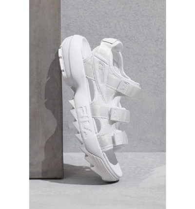 Shop Fila Disruptor Sandal In White/  Navy