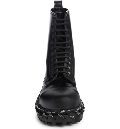 Shop Balenciaga Rope Combat Boot In Black