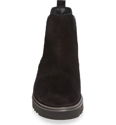 Paul Green Vienna Lugged Chelsea Bootie In Black Sport Nubuk | ModeSens