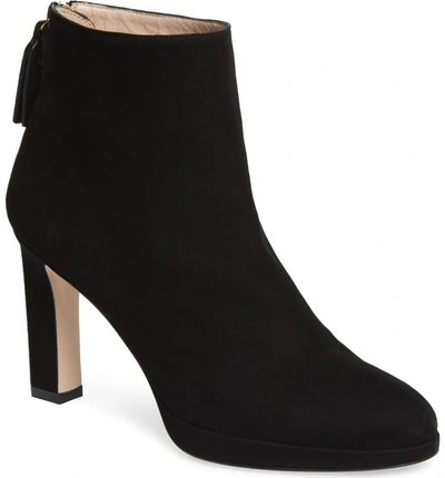 Shop Stuart Weitzman Delphine Bootie In Black Leather Nappa