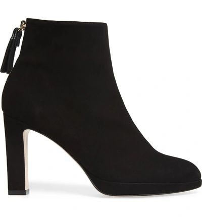 Shop Stuart Weitzman Delphine Bootie In Black Leather Nappa