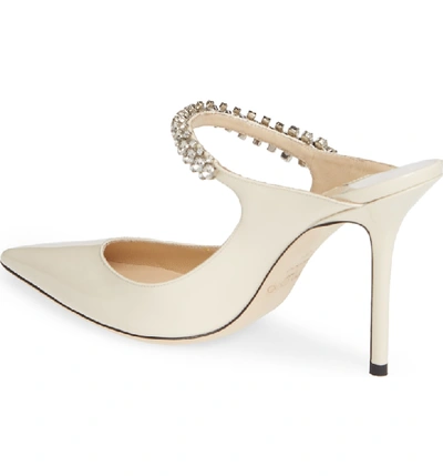 Shop Jimmy Choo Bing Crystal Embellished Mule In Linen