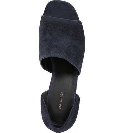 Shop Via Spiga Leah Sandal In Navy Suede