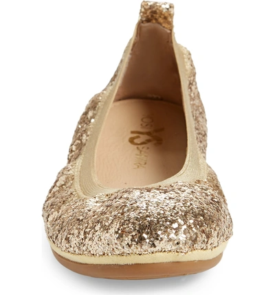 Shop Yosi Samra Samara Foldable Ballet Flat In Champagne Glitter