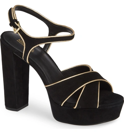 Shop Michael Michael Kors Lexie Platform Sandal In Black Suede