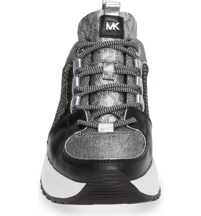 Shop Michael Michael Kors Cosmo Trainer Sneakers In Black/ Silver Multi