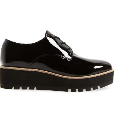 Shop Eileen Fisher Eddy Derby In Black Patent Leather