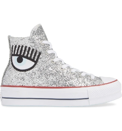 Converse X Chiara Ferragni Women's Chuck Taylor Glitter High Top Sneakers  In Silver Glitter | ModeSens