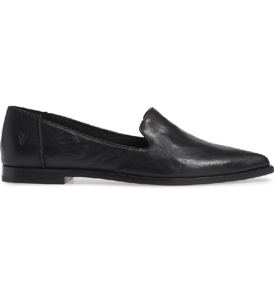 Shop Frye Kenzie Venetian Flat In Black Leather