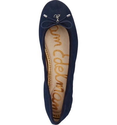 Shop Sam Edelman Felicia Flat In Navy Fabric