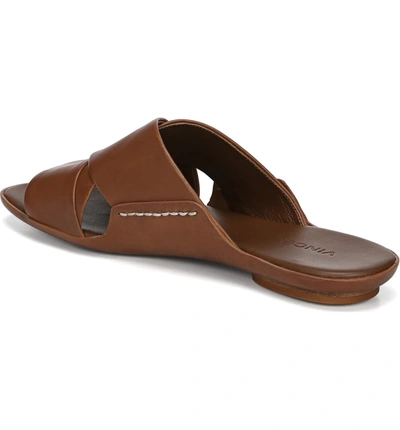 Shop Vince Tamara Cross Strap Slide Sandal In Cognac