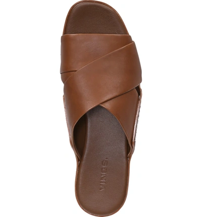 Shop Vince Tamara Cross Strap Slide Sandal In Cognac