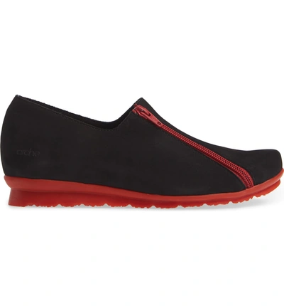 Shop Arche Barway Sport Loafer In Noir/ Rouge Nubuck