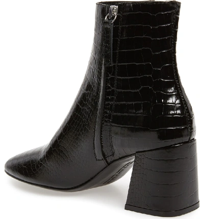 Shop Freda Salvador Charm Reptile Embossed Bootie In Black Croc Printed Leater