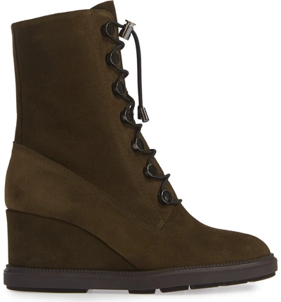 Shop Aquatalia Campbell Wedge Boot In Herb Suede