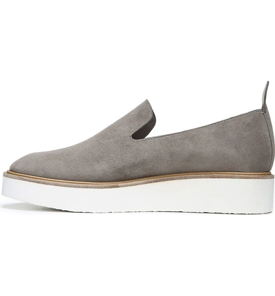 Shop Vince Sanders Slip-on Sneaker In Pewter/ White Leather