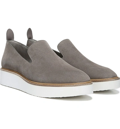 Shop Vince Sanders Slip-on Sneaker In Pewter/ White Leather