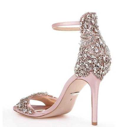 Shop Badgley Mischka Fabiana Ankle Strap Sandal In Powder Pink Satin