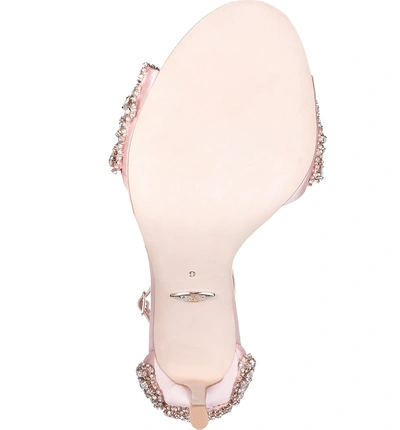 Shop Badgley Mischka Fabiana Ankle Strap Sandal In Powder Pink Satin