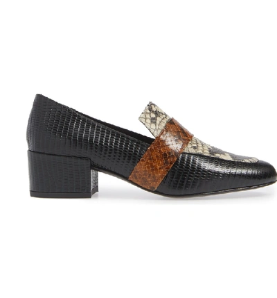 Shop Freda Salvador Rock Loafer Pump In Tri Snake Embossed Leather