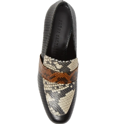 Shop Freda Salvador Rock Loafer Pump In Tri Snake Embossed Leather