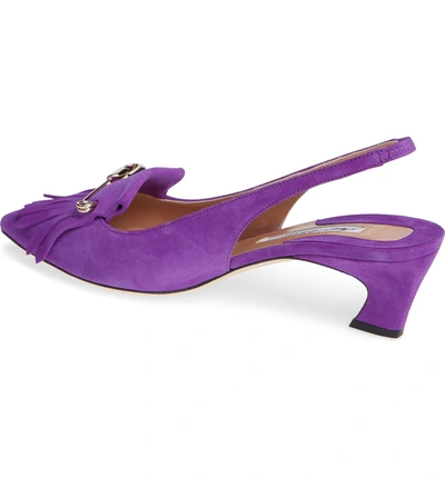 Shop Brian Atwood Georgina Kiltie Slingback Pump In Violet Suede