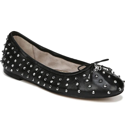 Shop Sam Edelman Fanley Ballet Flat In Black Leather