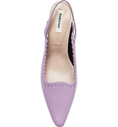 Shop Reike Nen Curved Middle Slingback Pump In Purple Ivory