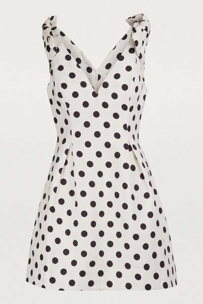 Shop Zimmermann Corsage Linen Mini Dress In Ivory/black Dot