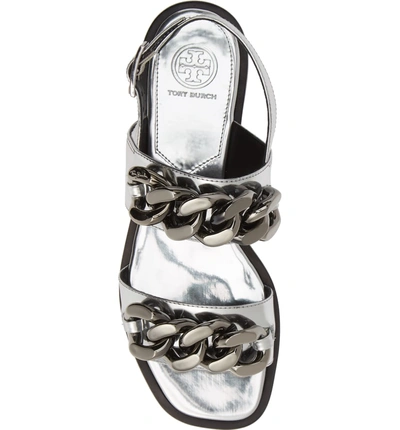 Shop Tory Burch Adrien Chain Sandal In Silver