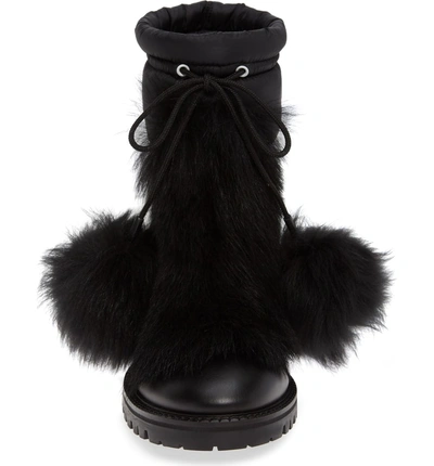 Shop Jimmy Choo Glacie Genuine Shearling Bootie In Black