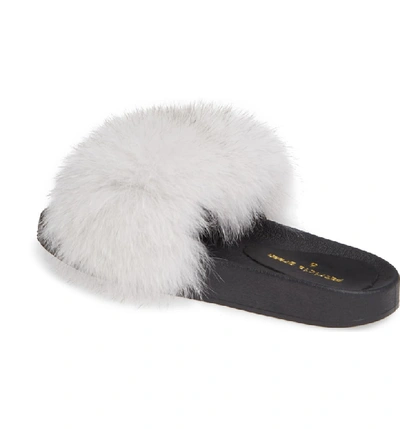 Shop Patricia Green Foxy Genuine Fox Fur Slipper In White Genuine Fox Fur