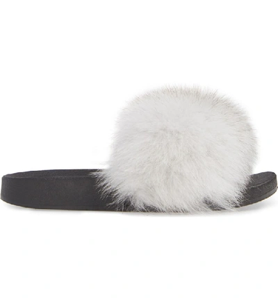 Shop Patricia Green Foxy Genuine Fox Fur Slipper In White Genuine Fox Fur