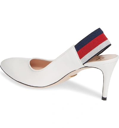 Shop Gucci Sylvie Bee Slingback Pump In White