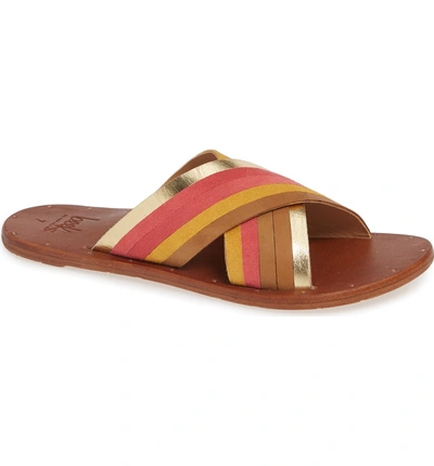Shop Beek Palila Crisscross Slide Sandal In Multi/ Tan