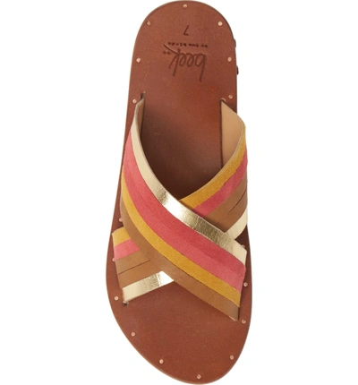 Shop Beek Palila Crisscross Slide Sandal In Multi/ Tan