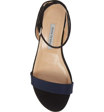 Shop Emme Parsons Martina Ankle Strap Sandal In Black/ Navy Ribbon