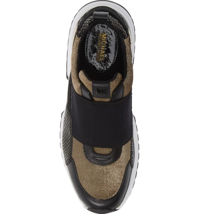 Shop Michael Michael Kors Cosmo Sneaker In Black/ Gold Multi