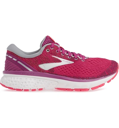 Shop Brooks Ghost 11 Running Shoe In Aster/ Diva Pink/ Silver