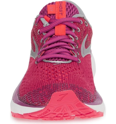 Shop Brooks Ghost 11 Running Shoe In Aster/ Diva Pink/ Silver